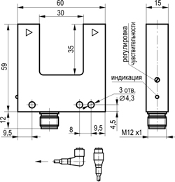 Габариты OU NC4A-43N-30-LZS4